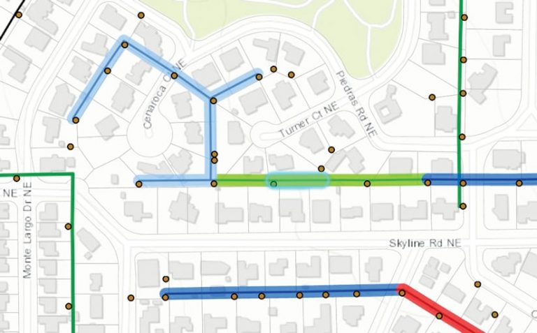 A map showing the different statuses of projects being done by field crews