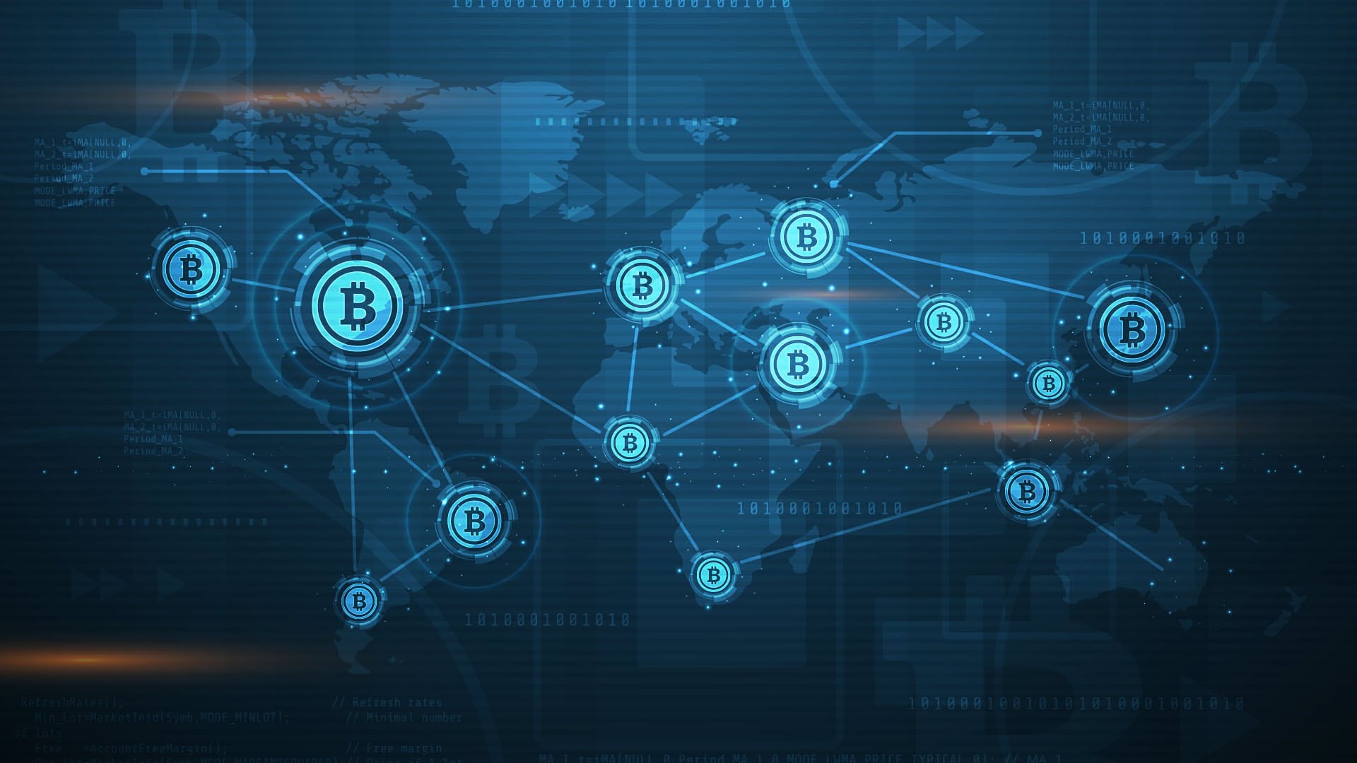 Cryptocurrency symbols around the world