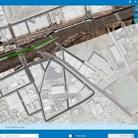 A 3D map of a rail project