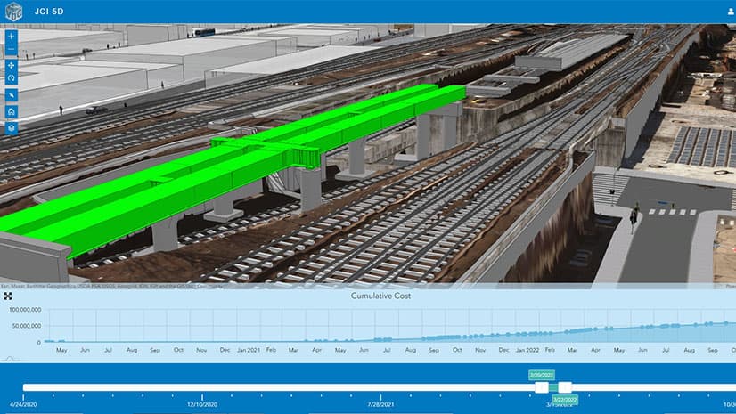 A 5D digital twin of a rail project in New York City