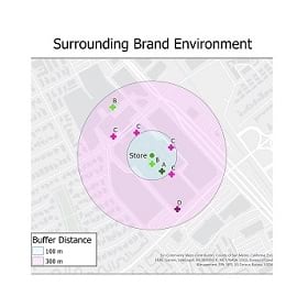 A map showing retail competition A map showing retail competition