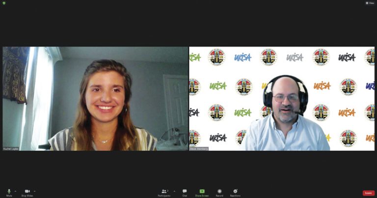 A video call between two people—a young woman, on the left, and a man who’s more advanced in his career, on the right A video call between two people—a young woman, on the left, and a man who’s more advanced in his career, on the right
