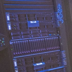 A computer server rack