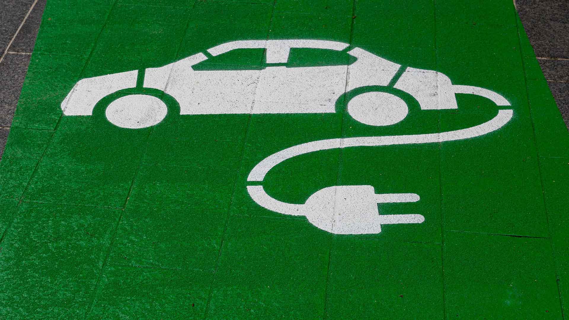A street decal for EVs or EV fleets