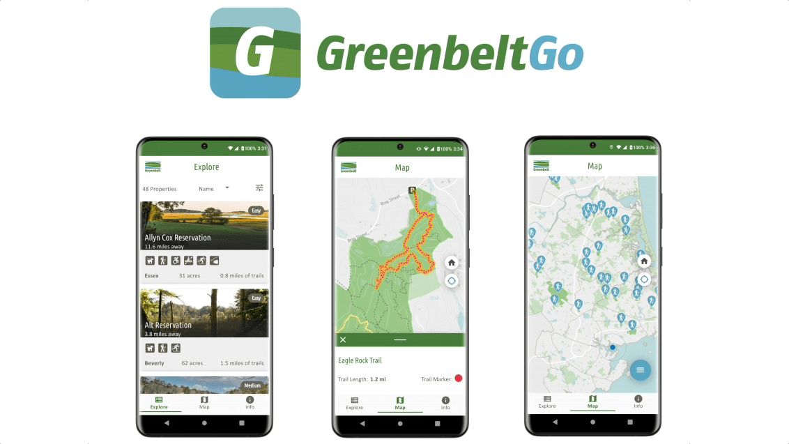 GreenbeltGo app with phones