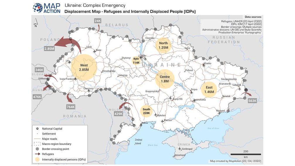 map of displaced Ukrainians