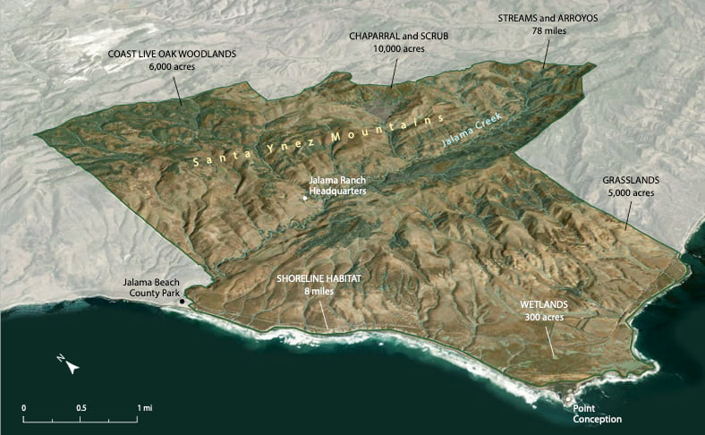 Map of Dangermond Preserve habitats