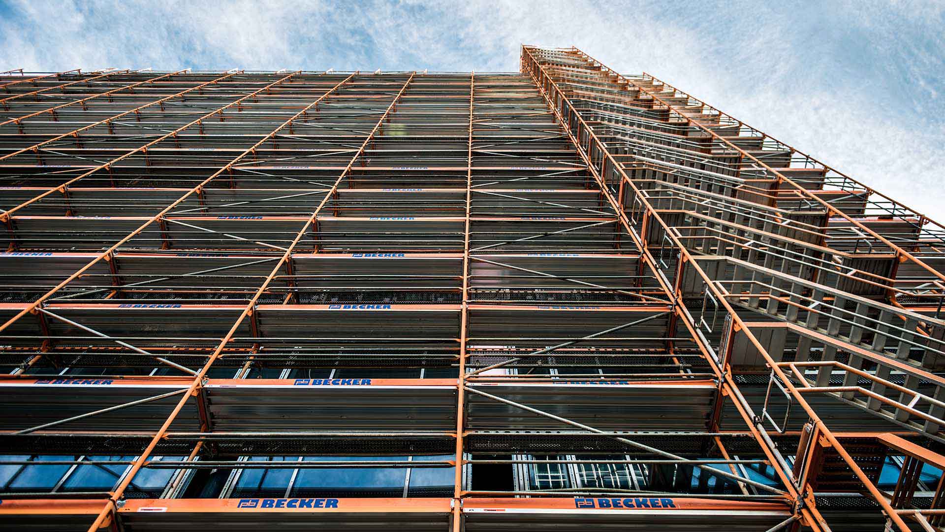 This building construction represents the trend of a \'second skin\' for efficiency retrofits