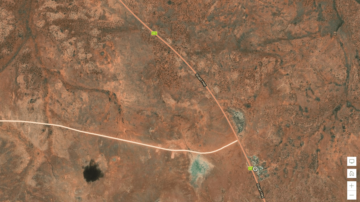 aerial map of Australian Outback