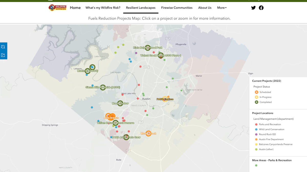 wildfire mitigation map