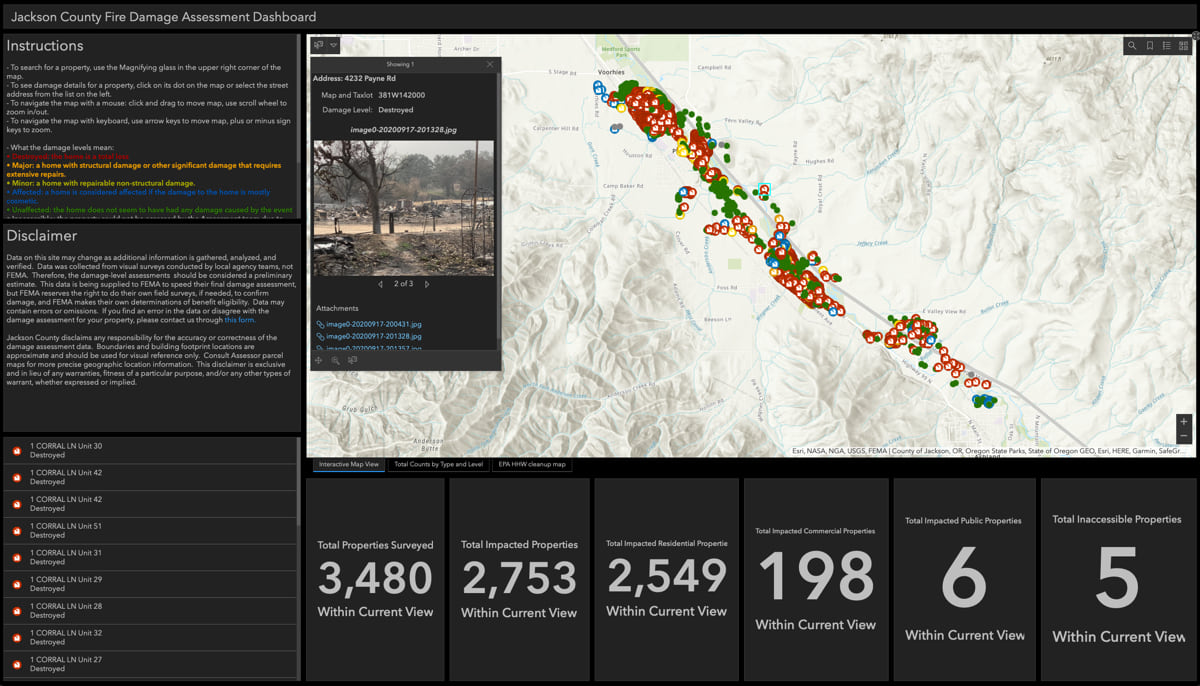 Jackson County Fire Damage Assessment Dashboard