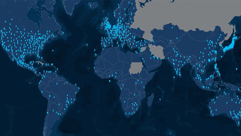 A world map shows the extent of Cisco's service supply chain
