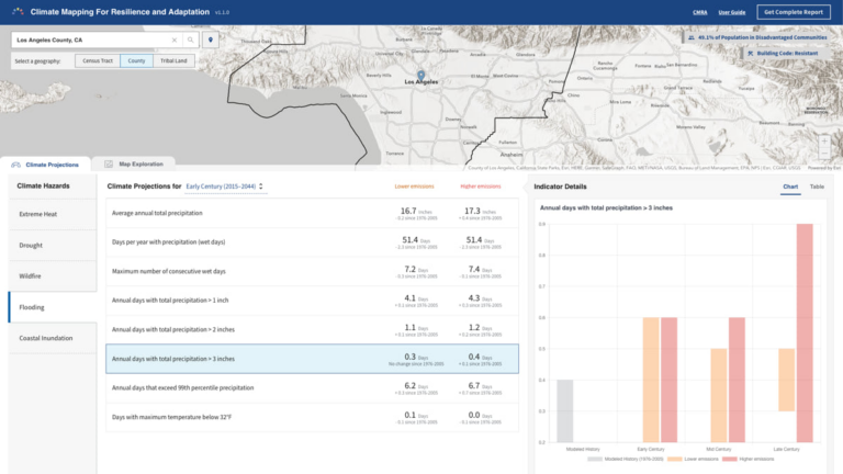 The Climate Mapping for Resilience and Adaptation results for Los Angeles County