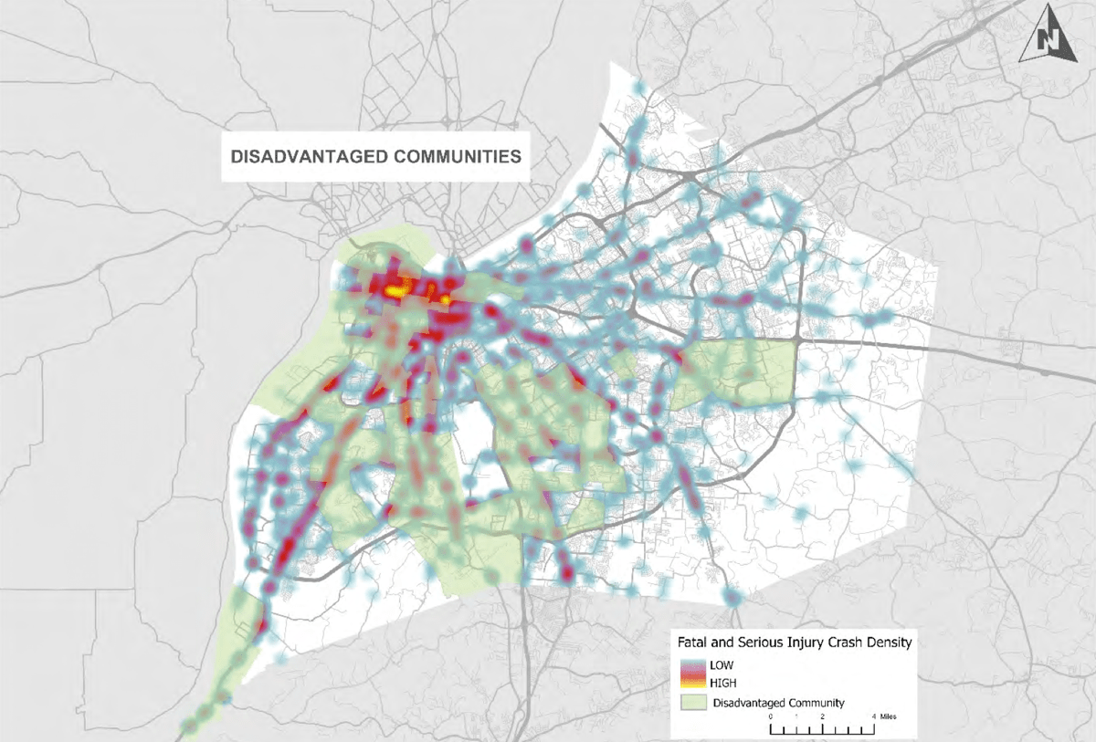 crash density disadvantaged communities map