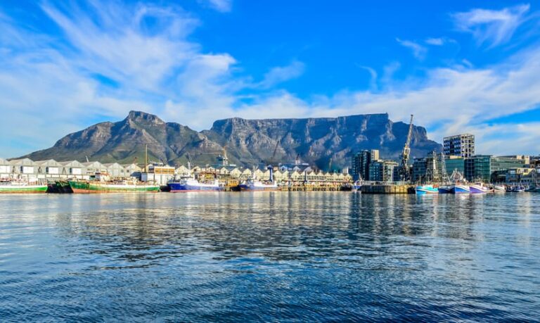 Cape Town’s V&A Waterfront with Table Mountain in the background