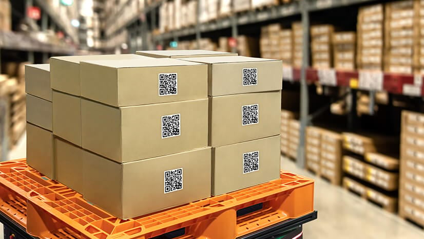 A pallet of shipping boxes signifies supply chain agility