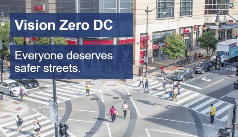The home page of the Washington, DC, Vision Zero campaign ArcGIS Hub site