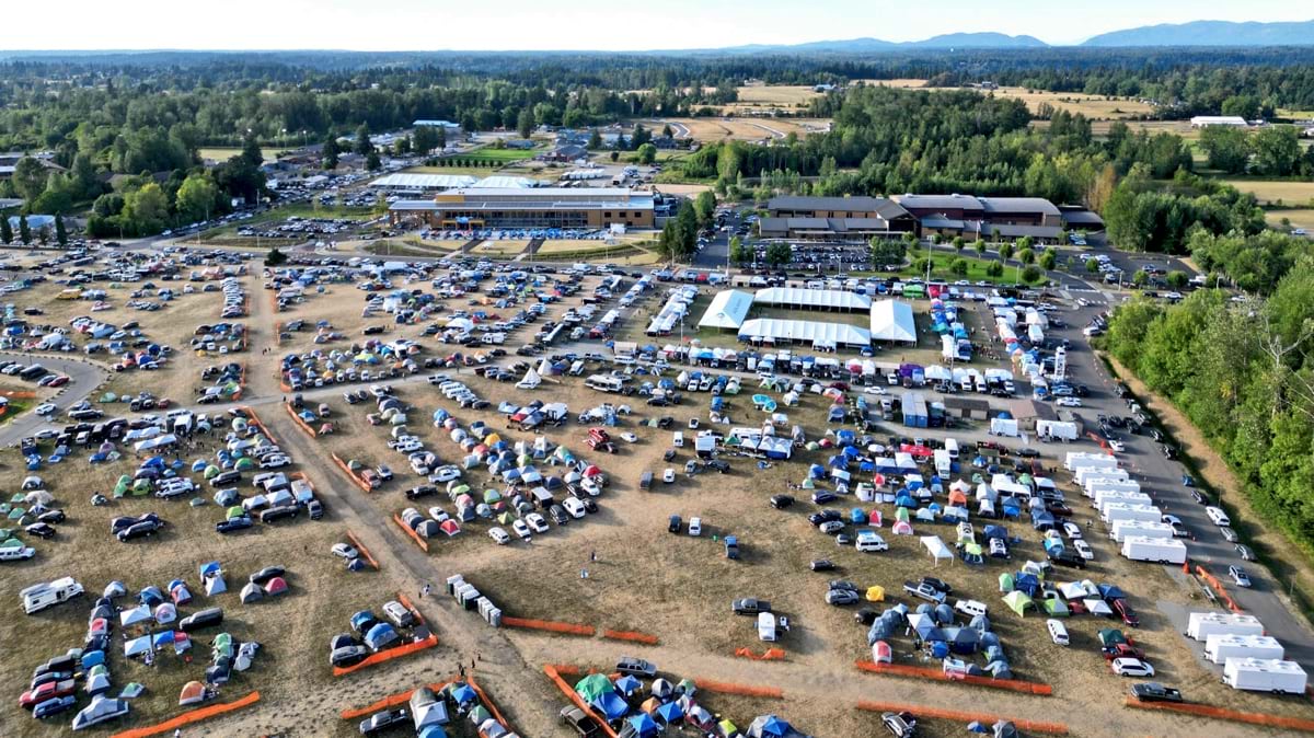 drone image of camping grounds on the Muckleshoot Reservation