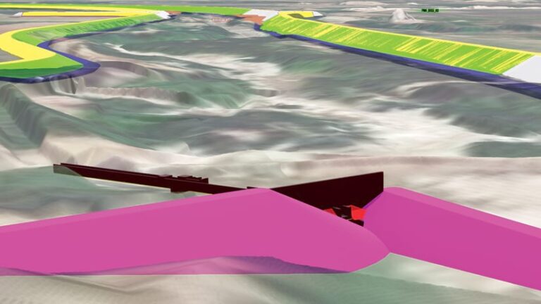 A 3D model of built structures in a riverbed A 3D model of built structures in a riverbed