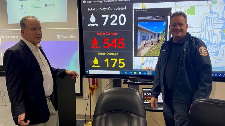 The damage inspection dashboard was used for briefings in the emergency operations center