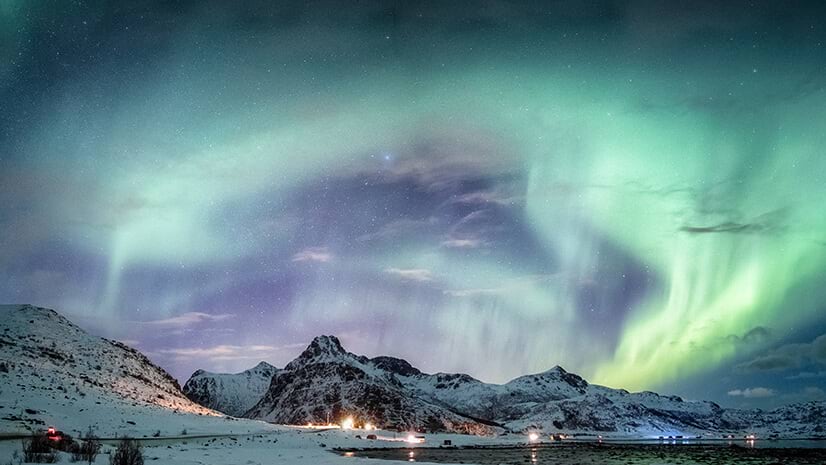 The Northern Lights above the arctic