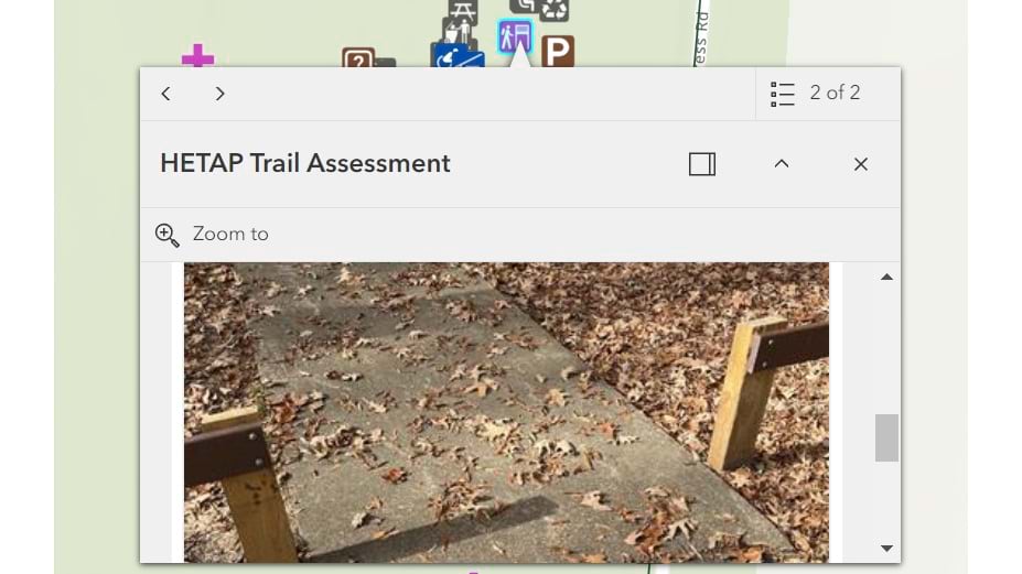 assessment of trail access using One Smart Park app