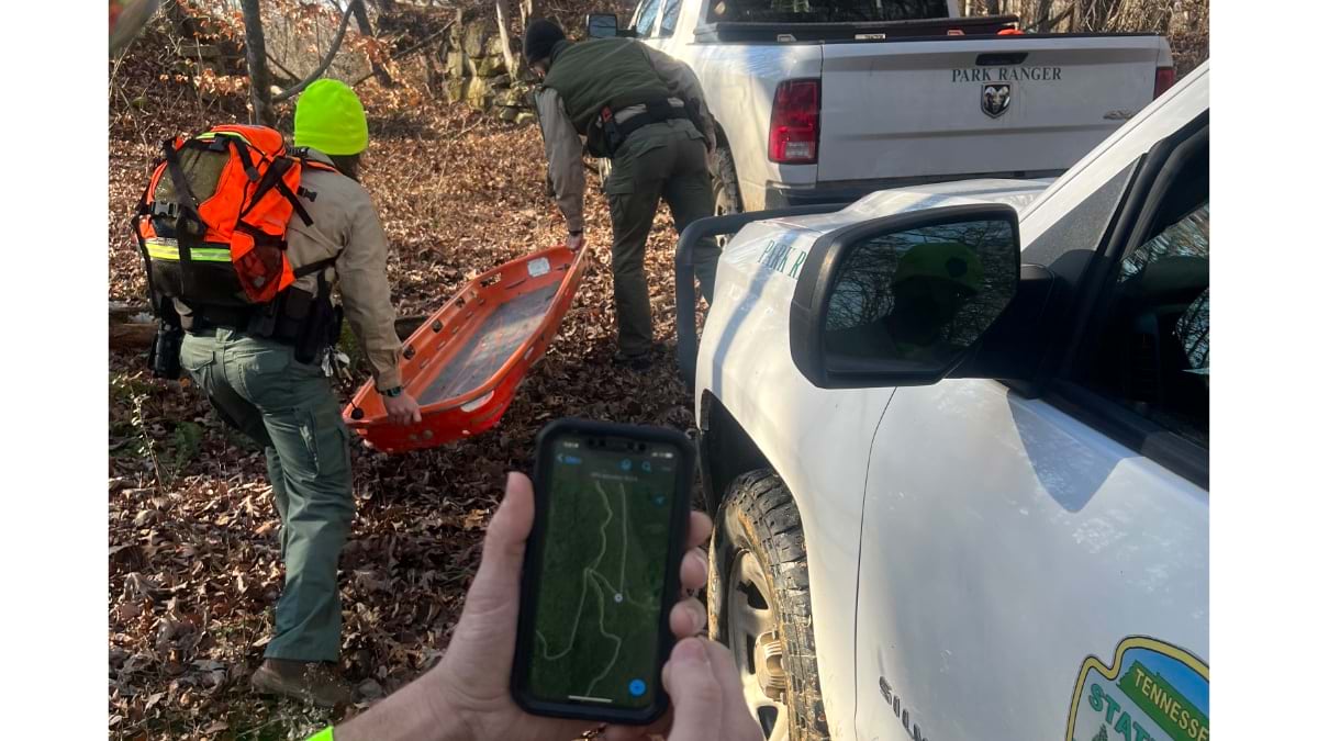 mapping a search and rescue operation at South Cumberland State Park