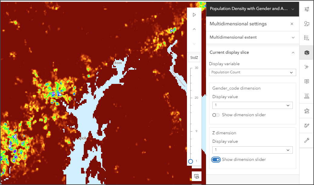 Multidimensional imagery layers with non time dimensions