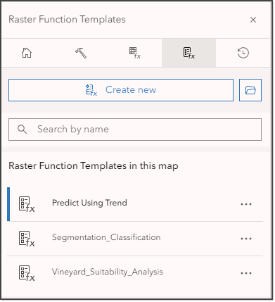 List of raster function templates