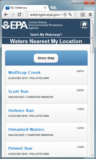 Waters nearest my location