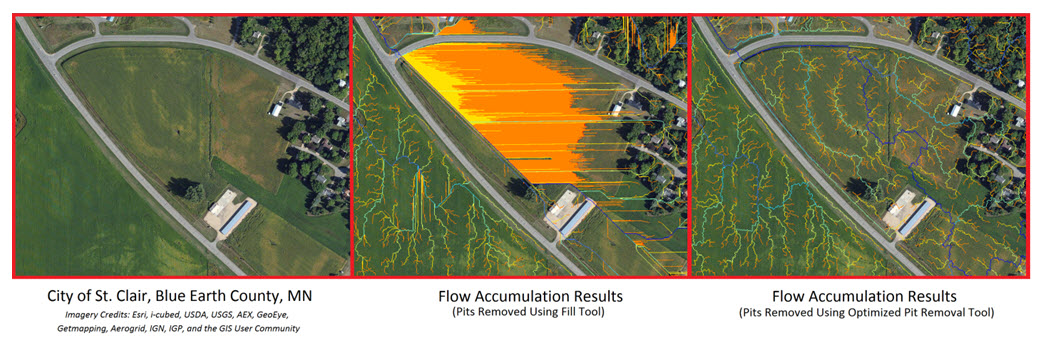Flow accumulation results