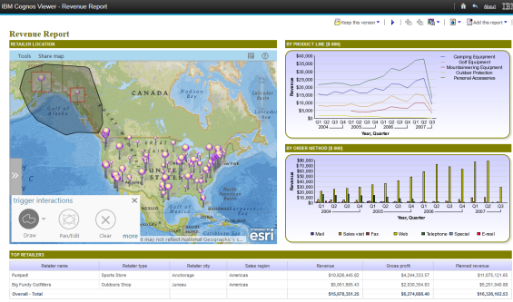 Interactive map-enabled dashboard