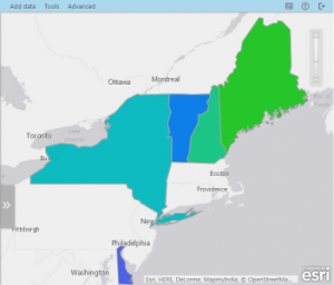 Top-performing states in the north-eastern sales region