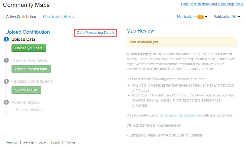 Data Processing Details link