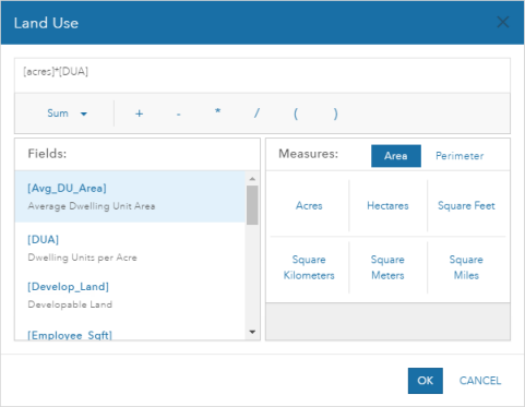 GeoPlanner - new equation builder