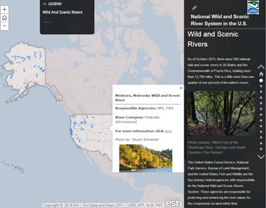Figure 2. Page in Wild and Scenic Story Map