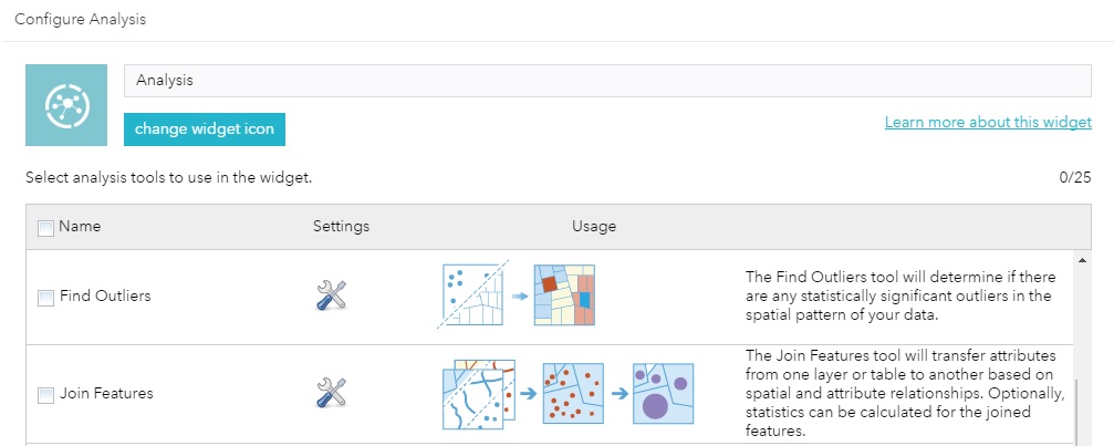 Analysis widget - 2 new tools
