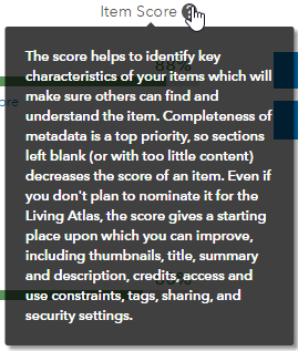 Item Score tooltip