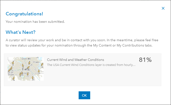 Nominated Item Window