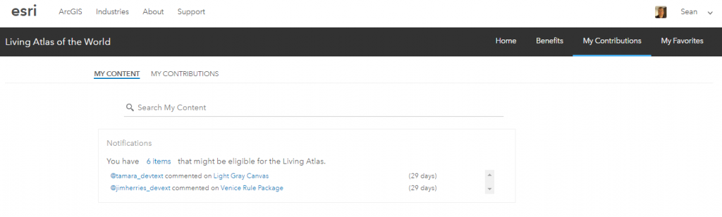 Search Bar and Notifications Window