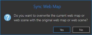 Sync Web Map warning