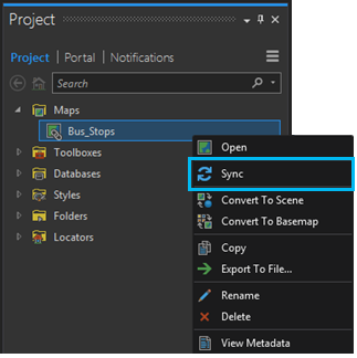 Right-click the map and click Sync.