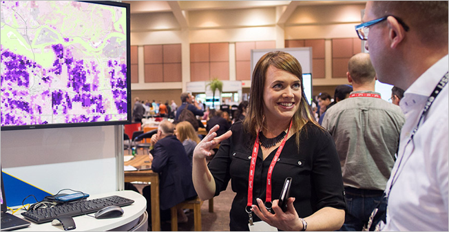 Ask questions at the ArcGIS Pro areas of the Esri Showcase.