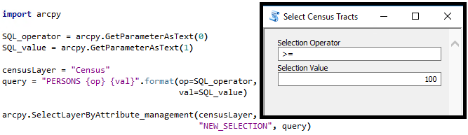 Building a script tool to help query features