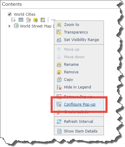 Configure Pop-up link