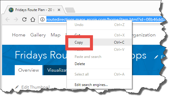Copy Route URL