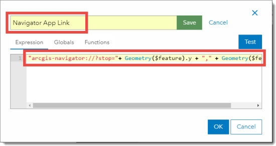 NavAppLink Expression