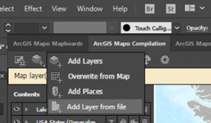 Add CSV File via "Add Layer from File" in the "Search & Add Content" dropdown