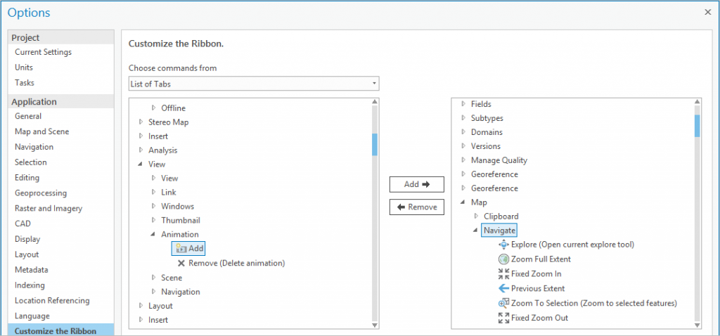 Customize the ribbon