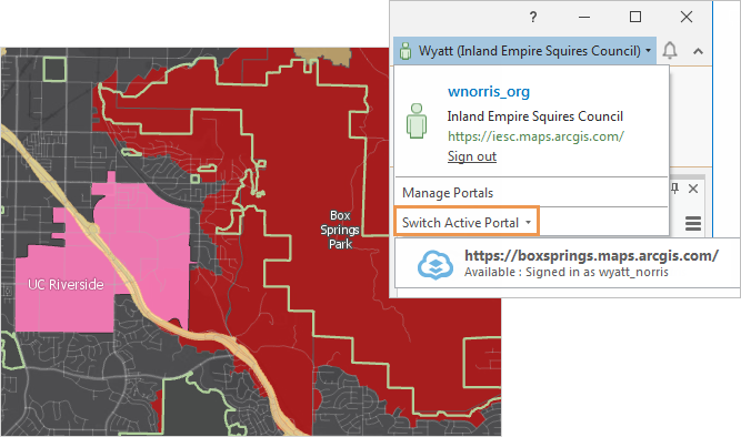Sign-in status with a map in the background